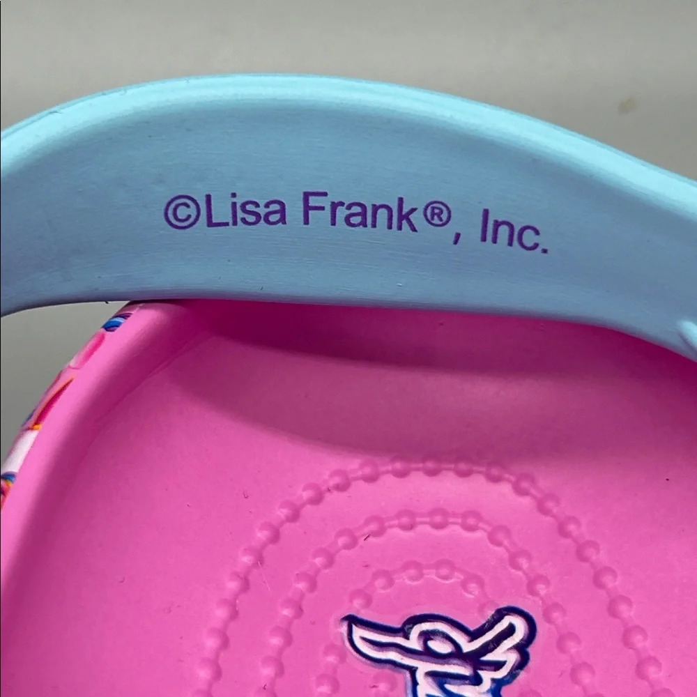 CROCS Lisa Frank unicorn print with Lisa Frank charms.